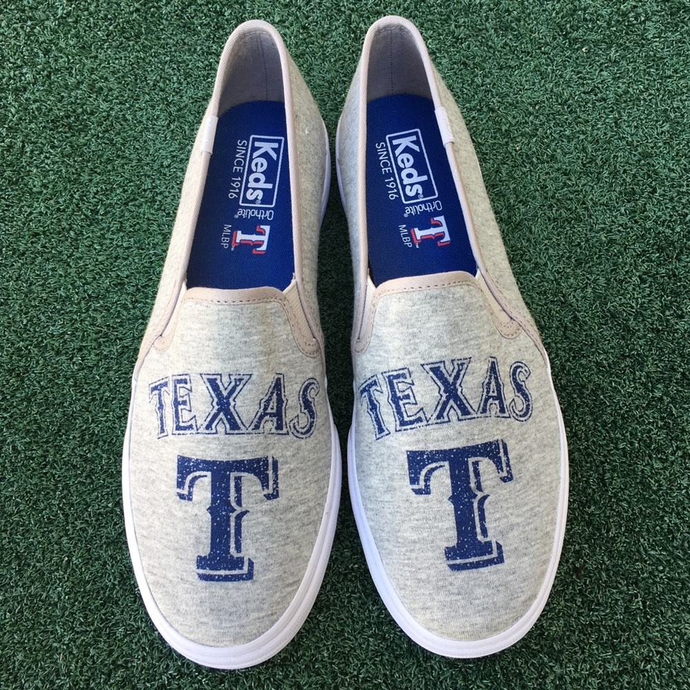NWT Keds MLB Texas Rangers Double Decker Sneaker Grey Blue 8.5
